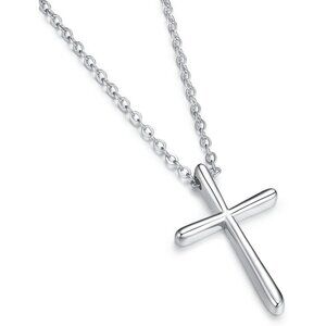 🆕 Women Silver Dainty Cross Necklace Sterling Cable Chain Beauty Hope Stylish